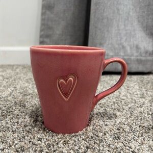 2006 Starbucks Coffee Pink Embossed Sculpted Heart Mug Vintage